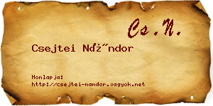 Csejtei Nándor névjegykártya