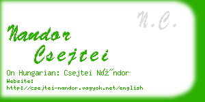 nandor csejtei business card